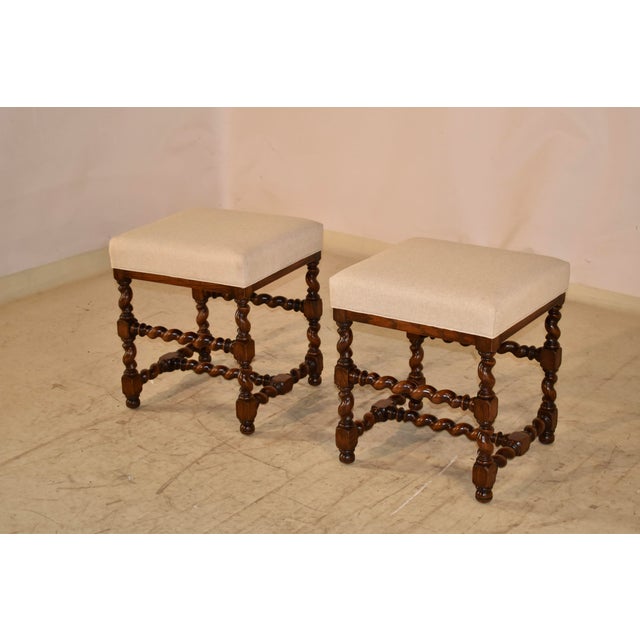 Pair of 19th Century Turned French Stools For Sale - Image 4 of 6