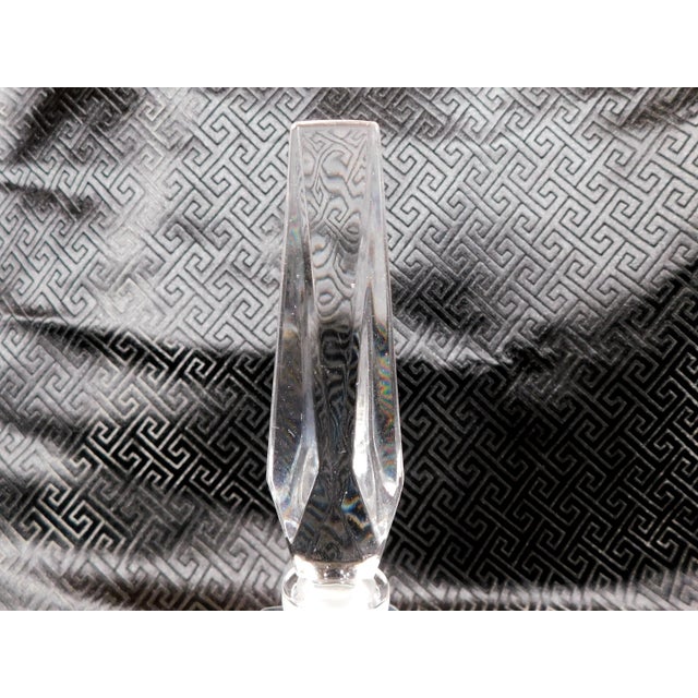 Contemporary 1980s Clear Glass Perfume Bottle With Tapered Stopper For Sale - Image 3 of 4