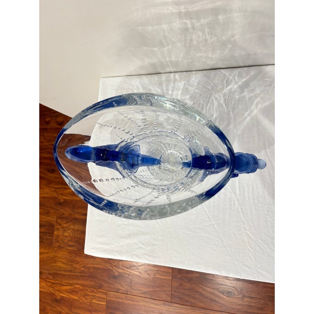 Poseidon Vase – Lalique Blue Saphir Edition (3/99) For Sale In Charlotte - Image 6 of 7
