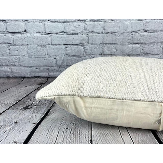 16 x 24 Hemp Pillow Turkish Cushion Natural White Pillow Cushion Cover For Sale - Image 4 of 4