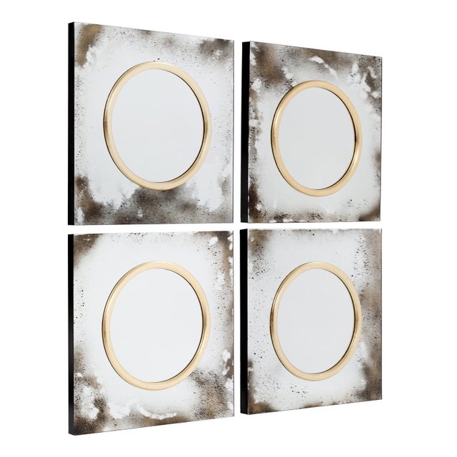 An incredible set of four mirrors have been created with a nod to the past. The rich antiqued finish of the outer...