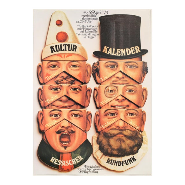 1994 Original German Poster, Kultur Kalender TV-Serie (The 100 Best Posters Collection) For Sale