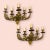 Italian Gold Gilded Tole Sconces Set of 2. Height 40 cm Width 42 cm Depth 32 cm Features 5 lights Wiring compatible with...