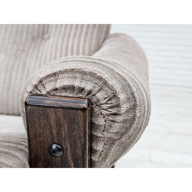 Danish Lounge Chair in Corduroy, 1970s For Sale - Image 16 of 18
