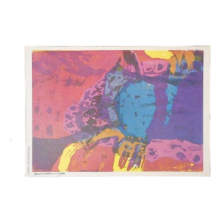 Vintage Mid 20th C. Abstract Lithograph-Sister Mary Corita Kent-"Treasure Hidden in a Field" For Sale