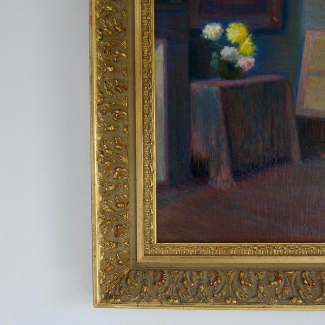 Early 20th Century American School Oil Painting - Interior View of an