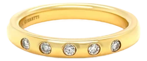 Tiffany & Co. 18ct Yellow Gold Elsa Peretti Diamond Ring 0.10ct 3.88g, Size 4.75