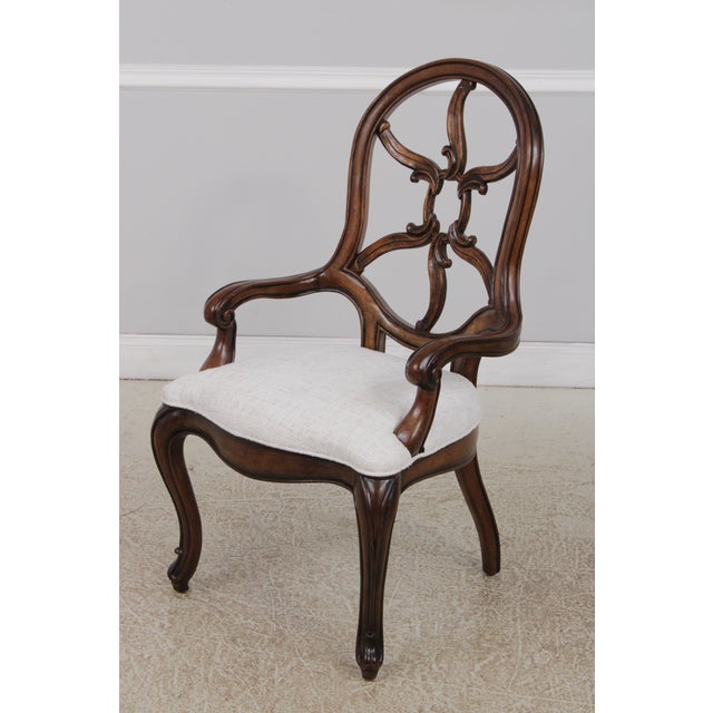 Henredon Set of 6 Henredon Pierced Back Dining Room Chairs For Sale - Image 4 of 18