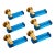 Set of Six 1970s Italian Blue Murano Glass and Brass Door Handles For Sale