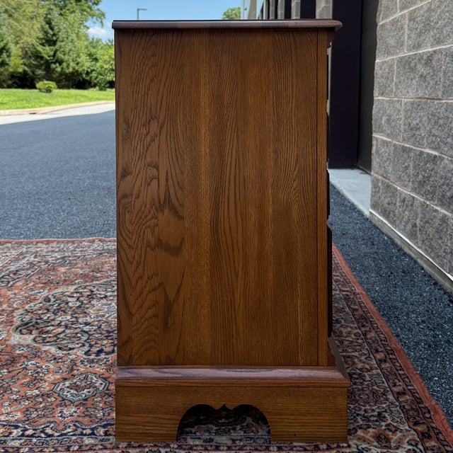 Vintage Pennsylvania House Chippendale Solid Oak 8 Drawer Double Dresser For Sale - Image 9 of 18