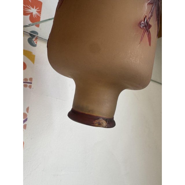 Art Nouveau Glass Lamp Base with Floral Decoration from Émile Gallé, 1890s For Sale - Image 5 of 10