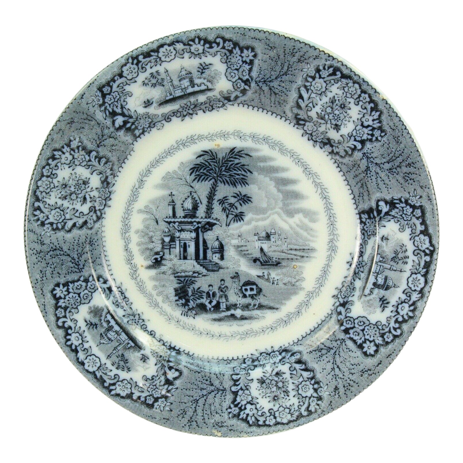 Circa 1880 Staffordshire Baker & Co. Ltd Oriental Pattern Flow Blue