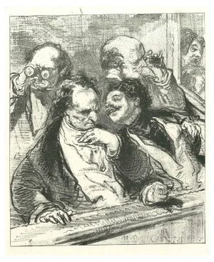 Paul Gavarni, The Conversation, Original Lithograph, 1881