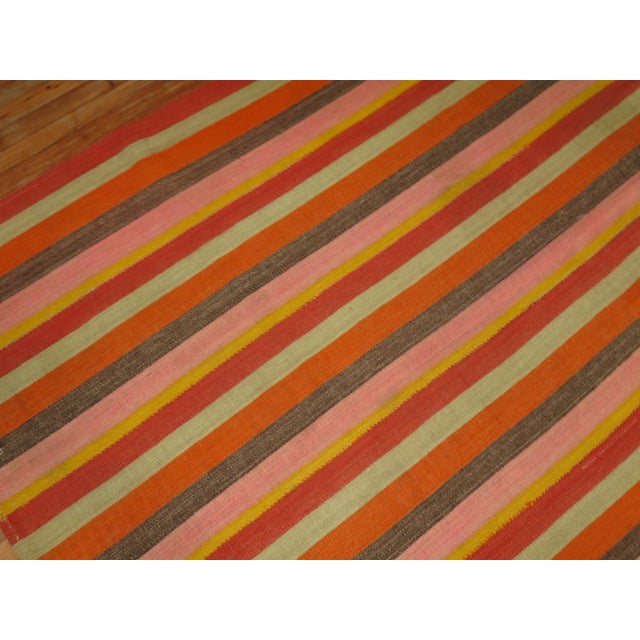 Vintage Turkish Striped Kilim - 6'3" x 9'3" For Sale In New York - Image 6 of 6