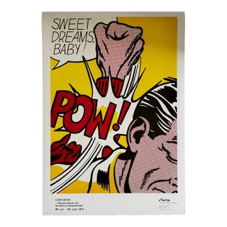 Roy Lichtenstein (1923-1997) Iconic Exhibit Poster Sweet Dreams, Baby (1965), Original Roy Lichtenstein Museum Poster, Printed in Denmark For Sale