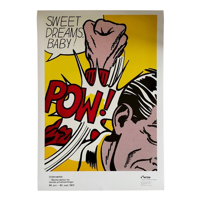 Roy Lichtenstein (1923-1997) Iconic Exhibit Poster Sweet Dreams, Baby (1965), Original Roy Lichtenstein Museum Poster, Printed in Denmark For Sale