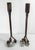 Mid-Century Pair of Brutalist Wrought Iron Blacksmith Cattle Brand Candlesticks For Sale - Image 4 of 9