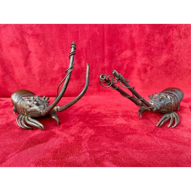Meiji Bronze Crayfish, 1800s, Set of 2 For Sale - Image 3 of 8