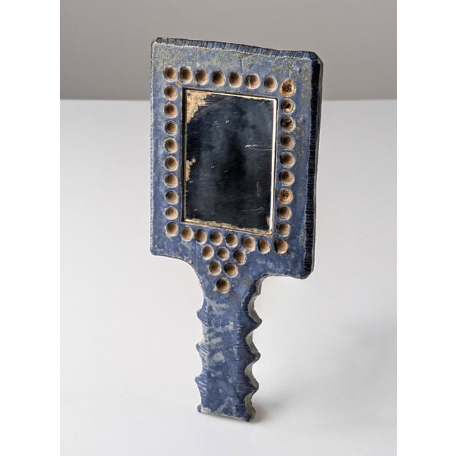 French Stoneware Wall Mirror in the style of Les Argonautes, 1970s For Sale - Image 12 of 12