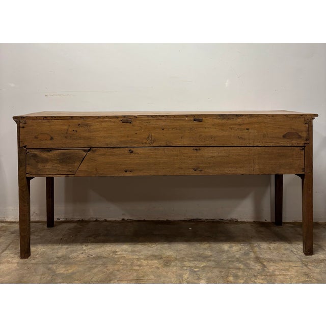 Wood Antique English Oak Sideboard Dresser Base Console For Sale - Image 7 of 8