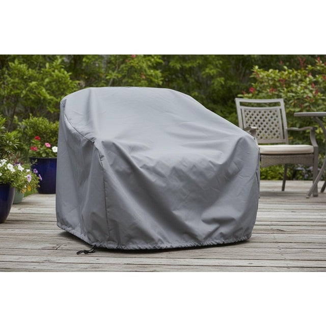 Serene Outdoor Modern Armchair Grey Bouclé - Gray Fabric For Sale In Chicago - Image 6 of 6