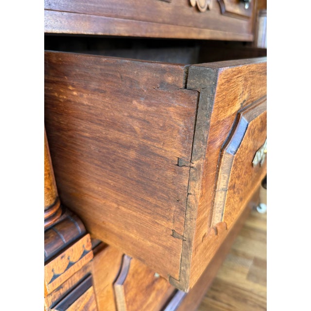 Late 19th Century 19th-Century Eastlake Solid Walnut Dresser With Original Finish and Hardware For Sale - Image 5 of 12