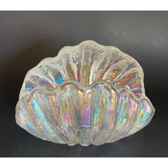 Vintage Iridescent Glass Shell Napkin Holder / Guest Towel Holder For Sale In Los Angeles - Image 6 of 10
