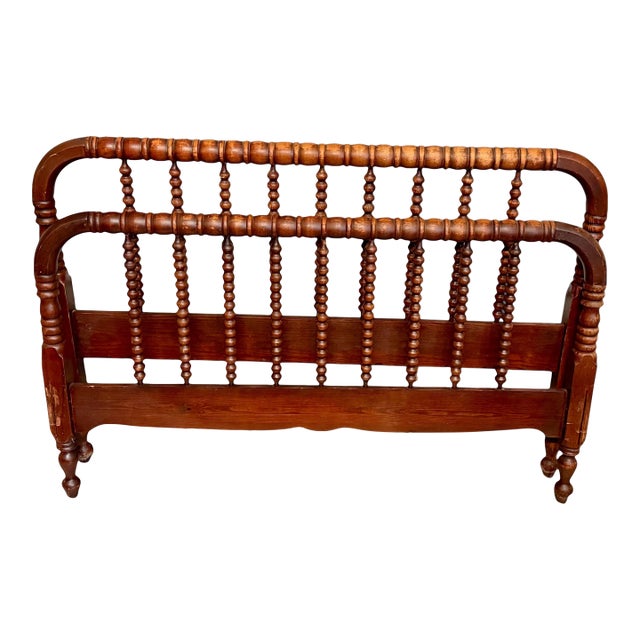 Antique Jenny Lind Spindle Bed-Headboard Footboard-Twin-Farmhouse-Wood-Cottage For Sale