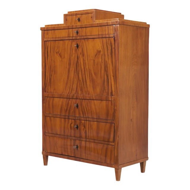 Biedermeier Secretary in Mahogany and Ahorn, 1820 For Sale