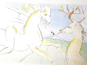 Salvador Dali - The Rider and the Deer - Signed Engraving 1974
