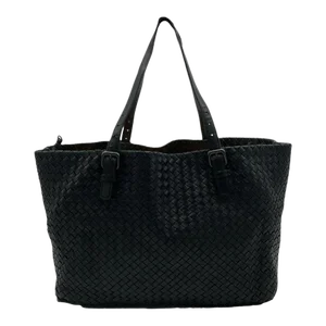 Bottega Veneta Black Woven Leather Handbag Tote