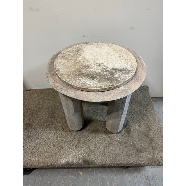 1960s Brutalist Stone Concrete Outdoor Table Pedestal Form For Sale - Image 5 of 11