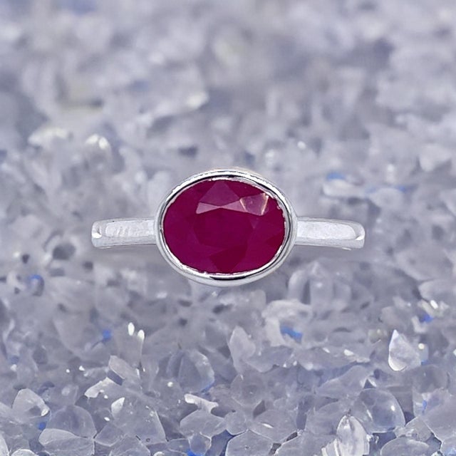 Natural Ruby Ring 6.5 14k White Gold 2.38 TCW Certified For Sale - Image 10 of 16