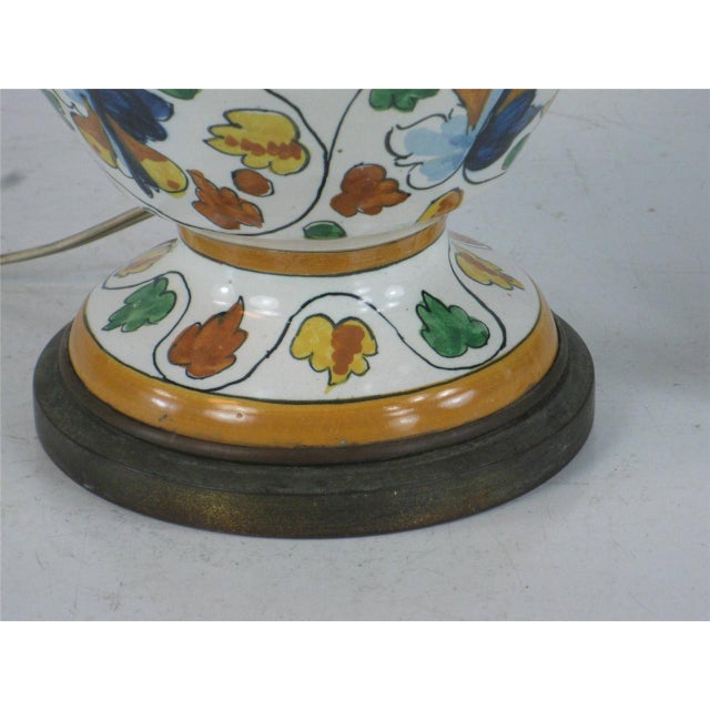 1900 Large Table Lamp Art Deco Italy Capodimonte Hand Thrown & Painted Porcelain For Sale - Image 6 of 12