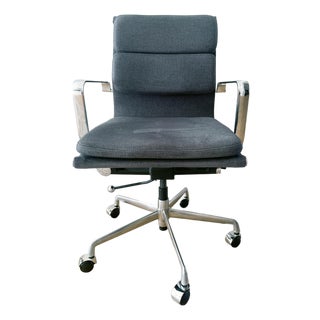 Dark Gray Padded Fabric Modern Office Chair For Sale