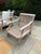 4 Teak Club Chairs With Seat and Back Cushions in Quadrille China Seas Bali Hai in Green For Sale - Image 12 of 14