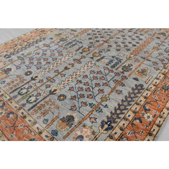 Light Gray 12x15Ft. Light Grey Classic Persian Tree of Life Modern Designer Oushak Turkish Style Wool For Sale - Image 8 of 12