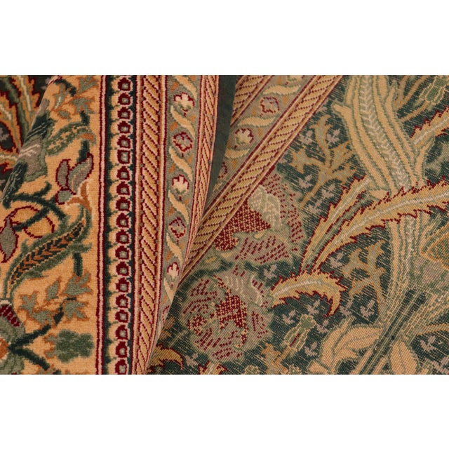 Textile Art Nouveau Hamjolie Pak-Persian Green/Gold Wool Rug - 10'1'' X 14'0'' For Sale - Image 7 of 8