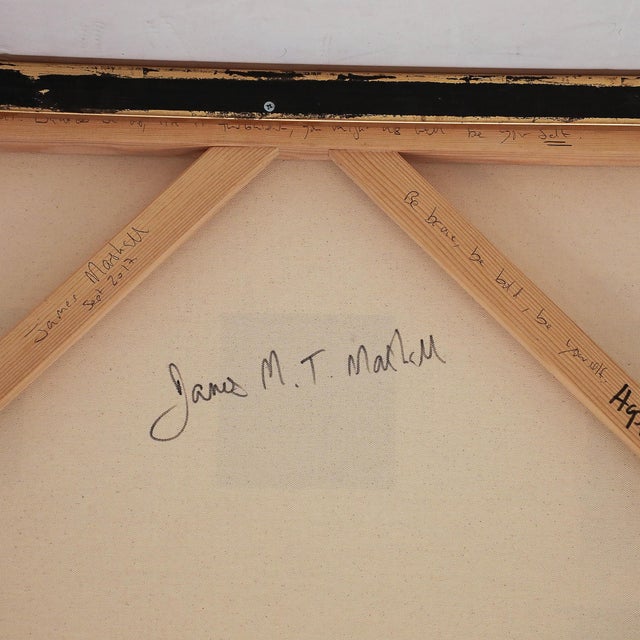 Contemporary Acrylic on Canvas Painting of Nine Dots in Gilt-Wood Gallery Frame For Sale - Image 12 of 12