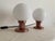 1970s Mid-Century Modern Space Age Opal Glass Globe Table Lamps from Kaj, Former Yugoslavia, 1970s, Set of 2 For Sale - Image 5 of 10