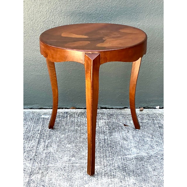 Mid-Century Modern Vintage Burl Wood Drinks Table For Sale - Image 3 of 12