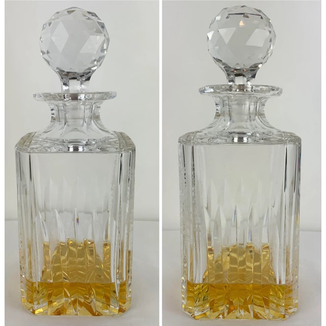 1980s Vintage Royal Brierley Crystal Decanter With English Castle Motif For Sale - Image 5 of 12