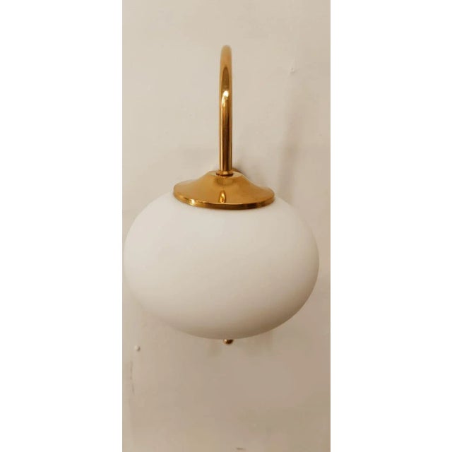 Ottone Wall Lamp with Oval White Glass For Sale - Image 10 of 15