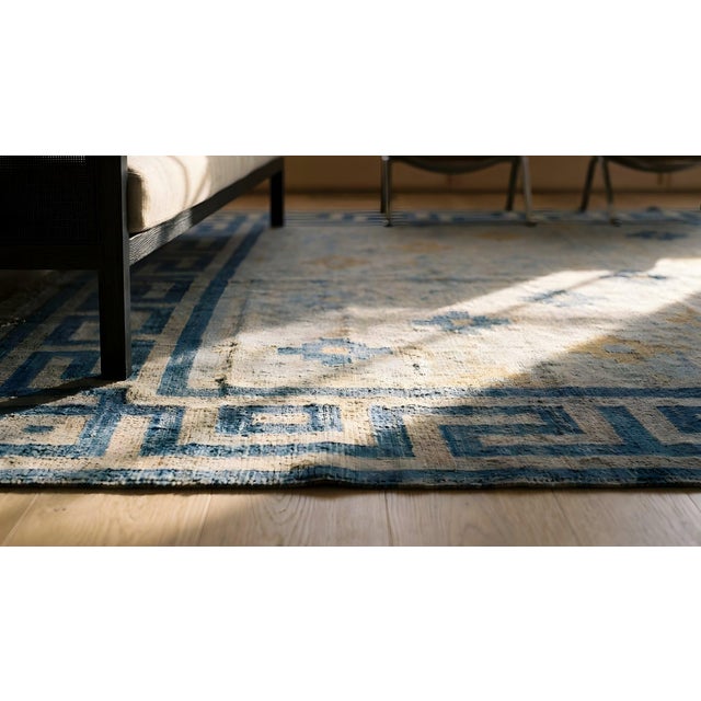 1930s White Geometric Modern Antique Indian Dhurrie Rug 4'9" X 67'8" Handknotted Cotton Carpet For Sale - Image 11 of 13