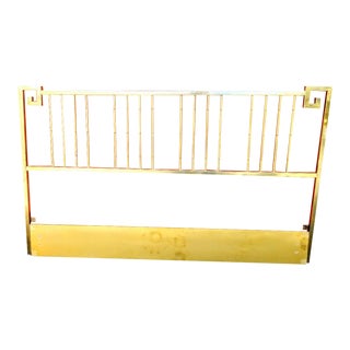 Vintage Mastercraft Brass MCM Hollywood Regency Greek Key King Size Headboard For Sale