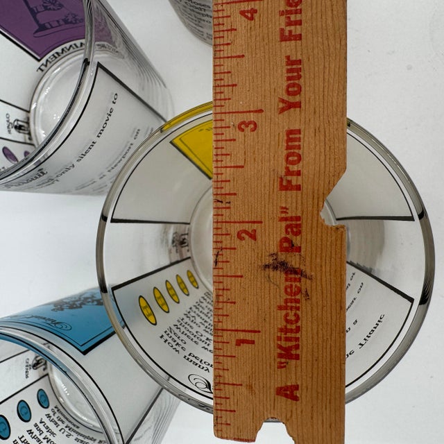 1980s rivial Pursuit Dof by Culver Double Old Fashioned Barware Set of 5 For Sale In Dallas - Image 6 of 8