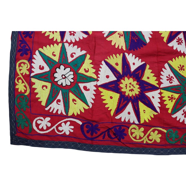 Vintage Hand Embroidered Suzani Wall Hanging, 1920s For Sale - Image 16 of 18