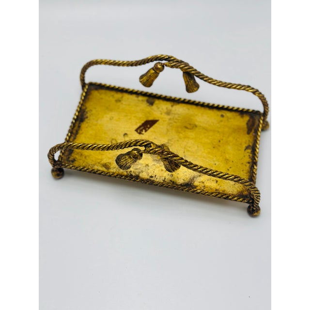 Italian Vintage Gold Italian Tray For Sale - Image 3 of 7