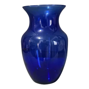 Vintage Bohemian Cobalt Blue Glass Vase