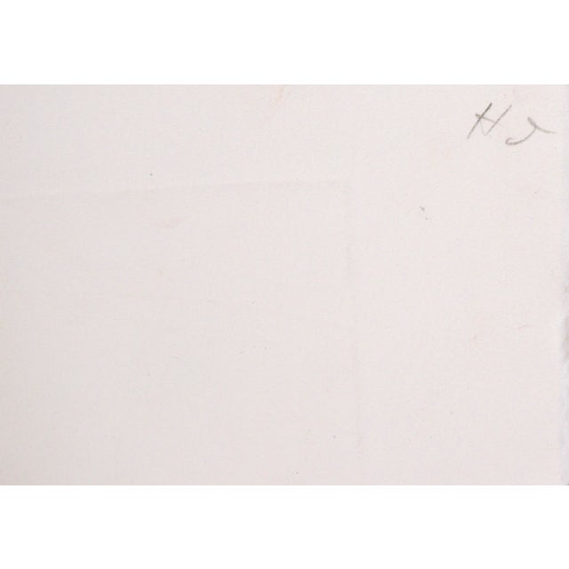 Blue and Pink on Yellow - Textured Transfer Monotype in Oil on Paper by Heather Speck For Sale In Monterey, CA - Image 6 of 6